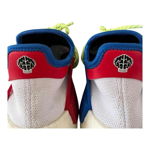 Adidas NMD Hu Trail Pharrell N.E.R.D. Red Blue Neon Sneakers Mens 6 Rare